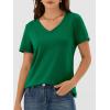imageANRABESS Womens Short Sleeve Tops Casual V Neck Wrinkle  Free Basic T Shirts Summer Cute Tee 2026 Spring Fashion ClothesGreen