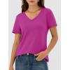 imageANRABESS Womens Short Sleeve Tops Casual V Neck Wrinkle  Free Basic T Shirts Summer Cute Tee 2026 Spring Fashion ClothesHot Pink