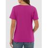 imageANRABESS Womens Short Sleeve Tops Casual V Neck Wrinkle  Free Basic T Shirts Summer Cute Tee 2026 Spring Fashion ClothesHot Pink