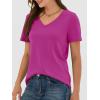 imageANRABESS Womens Short Sleeve Tops Casual V Neck Wrinkle  Free Basic T Shirts Summer Cute Tee 2026 Spring Fashion ClothesHot Pink
