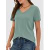 imageANRABESS Womens Short Sleeve Tops Casual V Neck Wrinkle  Free Basic T Shirts Summer Cute Tee 2026 Spring Fashion ClothesLight Green