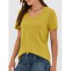 imageANRABESS Womens Short Sleeve Tops Casual V Neck Wrinkle  Free Basic T Shirts Summer Cute Tee 2026 Spring Fashion ClothesYellow