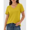 imageANRABESS Womens Short Sleeve Tops Casual V Neck Wrinkle  Free Basic T Shirts Summer Cute Tee 2026 Spring Fashion ClothesYellow