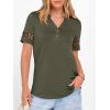 imageANRABESS Womens Short Sleeve Tops Henley V Neck Blouses Dressy Casual 2026 Summer Trendy Tee Shirts Work Business OutfitsArmy Green