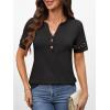 imageANRABESS Womens Short Sleeve Tops Henley V Neck Blouses Dressy Casual 2026 Summer Trendy Tee Shirts Work Business OutfitsBlack