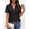 imageANRABESS Womens Short Sleeve Tops Henley V Neck Blouses Dressy Casual 2026 Summer Trendy Tee Shirts Work Business OutfitsBlack