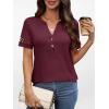 imageANRABESS Womens Short Sleeve Tops Henley V Neck Blouses Dressy Casual 2026 Summer Trendy Tee Shirts Work Business OutfitsBurgundy Red