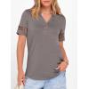 imageANRABESS Womens Short Sleeve Tops Henley V Neck Blouses Dressy Casual 2026 Summer Trendy Tee Shirts Work Business OutfitsGray Taupe