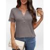 imageANRABESS Womens Short Sleeve Tops Henley V Neck Blouses Dressy Casual 2026 Summer Trendy Tee Shirts Work Business OutfitsGray Taupe