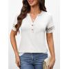 imageANRABESS Womens Short Sleeve Tops Henley V Neck Blouses Dressy Casual 2026 Summer Trendy Tee Shirts Work Business OutfitsWhite