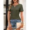 imageANRABESS Womens Short Sleeve Tops Summer Tshirts Cute Keyhole Neck Casual Basic Tee Dressy Work 2026 Spring Trendy OutfitsArmy Green