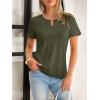 imageANRABESS Womens Short Sleeve Tops Summer Tshirts Cute Keyhole Neck Casual Basic Tee Dressy Work 2026 Spring Trendy OutfitsArmy Green