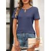 imageANRABESS Womens Short Sleeve Tops Summer Tshirts Cute Keyhole Neck Casual Basic Tee Dressy Work 2026 Spring Trendy OutfitsBlue Gray