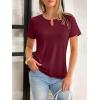 imageANRABESS Womens Short Sleeve Tops Summer Tshirts Cute Keyhole Neck Casual Basic Tee Dressy Work 2026 Spring Trendy OutfitsBurgundy