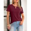imageANRABESS Womens Short Sleeve Tops Summer Tshirts Cute Keyhole Neck Casual Basic Tee Dressy Work 2026 Spring Trendy OutfitsBurgundy