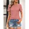 imageANRABESS Womens Short Sleeve Tops Summer Tshirts Cute Keyhole Neck Casual Basic Tee Dressy Work 2026 Spring Trendy OutfitsCoral