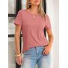 imageANRABESS Womens Short Sleeve Tops Summer Tshirts Cute Keyhole Neck Casual Basic Tee Dressy Work 2026 Spring Trendy OutfitsCoral