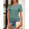 imageANRABESS Womens Short Sleeve Tops Summer Tshirts Cute Keyhole Neck Casual Basic Tee Dressy Work 2026 Spring Trendy OutfitsGreen
