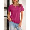 imageANRABESS Womens Short Sleeve Tops Summer Tshirts Cute Keyhole Neck Casual Basic Tee Dressy Work 2026 Spring Trendy OutfitsHot Pink