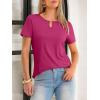 imageANRABESS Womens Short Sleeve Tops Summer Tshirts Cute Keyhole Neck Casual Basic Tee Dressy Work 2026 Spring Trendy OutfitsHot Pink