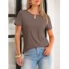 imageANRABESS Womens Short Sleeve Tops Summer Tshirts Cute Keyhole Neck Casual Basic Tee Dressy Work 2026 Spring Trendy OutfitsLight Brown