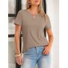 imageANRABESS Womens Short Sleeve Tops Summer Tshirts Cute Keyhole Neck Casual Basic Tee Dressy Work 2026 Spring Trendy OutfitsLight Khaki