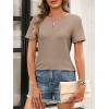 imageANRABESS Womens Short Sleeve Tops Summer Tshirts Cute Keyhole Neck Casual Basic Tee Dressy Work 2026 Spring Trendy OutfitsLight Khaki