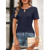 imageANRABESS Womens Short Sleeve Tops Summer Tshirts Cute Keyhole Neck Casual Basic Tee Dressy Work 2026 Spring Trendy OutfitsNavy Blue
