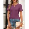 imageANRABESS Womens Short Sleeve Tops Summer Tshirts Cute Keyhole Neck Casual Basic Tee Dressy Work 2026 Spring Trendy OutfitsPurple Red
