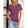 imageANRABESS Womens Short Sleeve Tops Summer Tshirts Cute Keyhole Neck Casual Basic Tee Dressy Work 2026 Spring Trendy OutfitsPurple Red