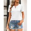 imageANRABESS Womens Short Sleeve Tops Summer Tshirts Cute Keyhole Neck Casual Basic Tee Dressy Work 2026 Spring Trendy OutfitsWhite