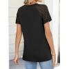 imageANRABESS Womens Short Sleeve V Neck Shirts Lace Dressy Casual Blouse 2026 Summer Business Work Tops Vacation Trendy TShirtsBlack