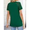 imageANRABESS Womens Short Sleeve V Neck Shirts Lace Dressy Casual Blouse 2026 Summer Business Work Tops Vacation Trendy TShirtsDark Green