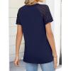imageANRABESS Womens Short Sleeve V Neck Shirts Lace Dressy Casual Blouse 2026 Summer Business Work Tops Vacation Trendy TShirtsDeep Royal Blue