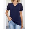 imageANRABESS Womens Short Sleeve V Neck Shirts Lace Dressy Casual Blouse 2026 Summer Business Work Tops Vacation Trendy TShirtsDeep Royal Blue