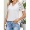 imageANRABESS Womens Short Sleeve V Neck Shirts Lace Dressy Casual Blouse 2026 Summer Business Work Tops Vacation Trendy TShirtsWhite