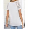 imageANRABESS Womens Short Sleeve V Neck Shirts Lace Dressy Casual Blouse 2026 Summer Business Work Tops Vacation Trendy TShirtsWhite
