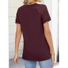imageANRABESS Womens Short Sleeve V Neck Shirts Lace Dressy Casual Blouse 2026 Summer Business Work Tops Vacation Trendy TShirtsWine Red