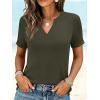 imageANRABESS Womens Short Sleeve V Neck Tops Summer Casual TShirts Blouses 2026 Spring Trendy Beach Vacation ClothesArmy Green