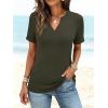 imageANRABESS Womens Short Sleeve V Neck Tops Summer Casual TShirts Blouses 2026 Spring Trendy Beach Vacation ClothesArmy Green