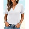 imageANRABESS Womens Short Sleeve V Neck Tops Summer Casual TShirts Blouses 2026 Spring Trendy Beach Vacation ClothesWhite