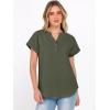 imageANRABESS Womens Spring Tops 2026 Short Sleeve Shirts Henley Dressy Casual Blouses V Neck Fashion Tunics Trendy Flowy ClothingArmy Green