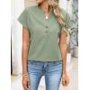 imageANRABESS Womens Spring Tops 2026 Short Sleeve Shirts Henley Dressy Casual Blouses V Neck Fashion Tunics Trendy Flowy ClothingGreen