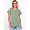 imageANRABESS Womens Spring Tops 2026 Short Sleeve Shirts Henley Dressy Casual Blouses V Neck Fashion Tunics Trendy Flowy ClothingGreen