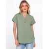imageANRABESS Womens Spring Tops 2026 Short Sleeve Shirts Henley Dressy Casual Blouses V Neck Fashion Tunics Trendy Flowy ClothingLight Green