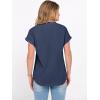 imageANRABESS Womens Spring Tops 2026 Short Sleeve Shirts Henley Dressy Casual Blouses V Neck Fashion Tunics Trendy Flowy ClothingNavy Blue
