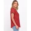 imageANRABESS Womens Spring Tops 2026 Short Sleeve Shirts Henley Dressy Casual Blouses V Neck Fashion Tunics Trendy Flowy ClothingRed