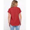 imageANRABESS Womens Spring Tops 2026 Short Sleeve Shirts Henley Dressy Casual Blouses V Neck Fashion Tunics Trendy Flowy ClothingRed