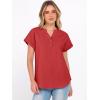 imageANRABESS Womens Spring Tops 2026 Short Sleeve Shirts Henley Dressy Casual Blouses V Neck Fashion Tunics Trendy Flowy ClothingRed