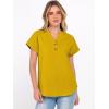 imageANRABESS Womens Spring Tops 2026 Short Sleeve Shirts Henley Dressy Casual Blouses V Neck Fashion Tunics Trendy Flowy ClothingYellow